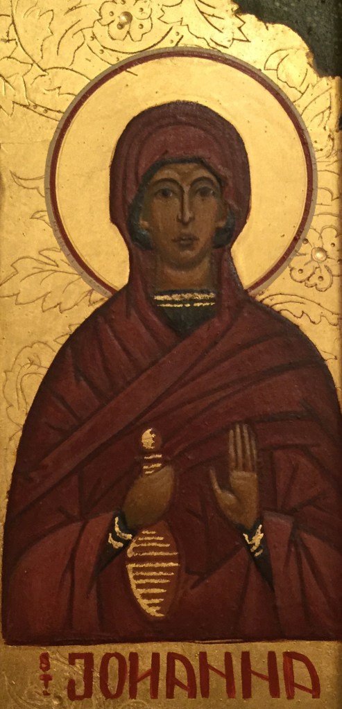 Saint Joanna, Detail of icon painted by Marec Czarnecki 